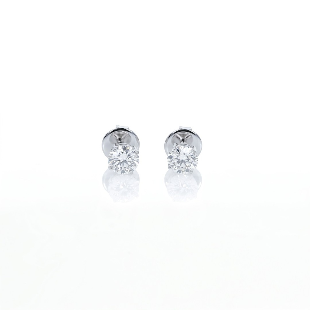 [076347] 100-Brinco Solitário 2 Brilhantes 2,0ct g VVS1 2,27g Ouro Branco 18k - Certificado EGL 1701851528/1701891532 - Coleção Only You