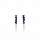 ARG01SAFBM-Argola 11mm Diâmetro 1 Fileira com Meia Cravação 10 Safira Azul 0,87ct 2,03g Ouro Branco 18k - Coleção Argolas Fashion