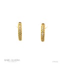ARG02BRIAG-Argola 13,50mm Diâmetro 1 Fileira com Meia Cravação 28 Brilhantes 0,25ct H VS2 2,92g Ouro AMARELO18K - Coleção Argolas Fashion