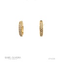 ARG02BRIAG-Argola 13,50mm DIAMETRO1 Fileira com Meia Cravação 28 Brilhantes 0,26ct H VS2 2,74g Ouro AMARELO18K - Coleção Argolas Fashion