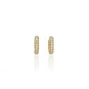 ARG02BRIAM-Argola 11mm Diâmetro 1 Fileira com Meia Cravação 22 Brilhantes 0,23ct 2,0g Ouro Amarelo 18k - Coleção Argolas Fashion