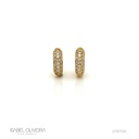 Argola 12mm 3 Fileiras de 44 Diamantes 0,40ct Ouro Amarelo 18K