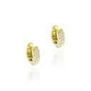 ARG03BRIAP-Argola 10mm Diâmetro Meia Cana 3 Fileiras Pavê Meia Cravação Externa 38 Brilhantes 0,38ct H/i/j/ SI1/VS2 2,12g Ouro Amarelo 18k - Coleção Argolas Fashion