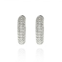 ARG03BRIBG-Argola 15mm Diâmetro Meia Cana 3 Fileiras Pavê Meia Cravação Externa 58 Brilhantes 0,57ct H SI1 3,57g Ouro Branco 18k - Coleção Argolas Fashion