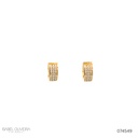 ARG04BRIAM-Argola Bold 10mm Diâmetro 3 Fileiras com Meia Cravação 54 Brilhantes 0,23ct g VS1 2,39g Ouro Amarelo 18k - Coleção Argolas Fashion