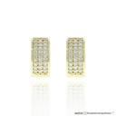 ARG04BRIAM-Argola Bold 10mm Diâmetro 3 Fileiras com Meia Cravação 54 Brilhantes 0,26ct g VS1 2,50g Ouro Amarelo 18k - Coleção Argolas Fashion