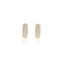 ARG05BRIAG-Argola 15mm 5 Fileiras Meia Cravação 94 Brilhantes 0,90ct H VS2 4,93g Ouro Amarelo 18k - Coleção Argolas Fashion