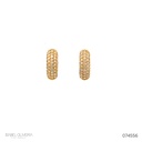 ARG05BRIAG-Argola 15mm 5 Fileiras Meia Cravação Externa 94 Brilhantes 0,70ct H VS2 4,97g Ouro Amarelo 18k - Coleção Argolas Fashion