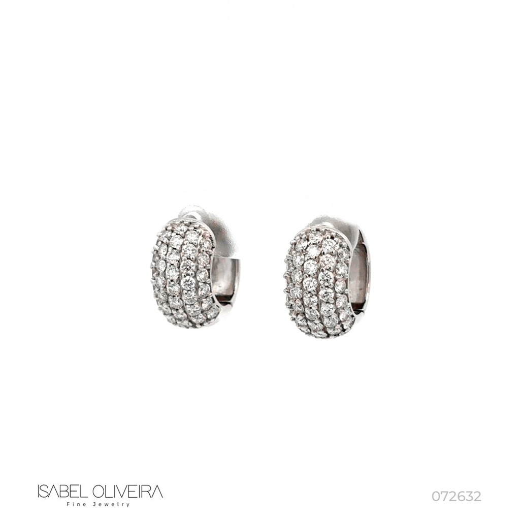 [072632] ARG06BRIBM-Argola 15mm 5 Fileiras 1,70mm Meia Cravação Externa 68 Brilhantes 1,41ct 8,85g Ouro Branco 18k - Coleção Argolas Fashion