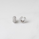 ARG06BRIBM-Argola 15mm 5 Fileiras 1,70mm Meia Cravação Externa 68 Brilhantes 1,41ct 8,85g Ouro Branco 18k - Coleção Argolas Fashion
