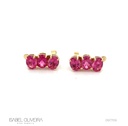Earcuff 6 Rubelitas Ovais 4,81ct em Ouro Amarelo 18k