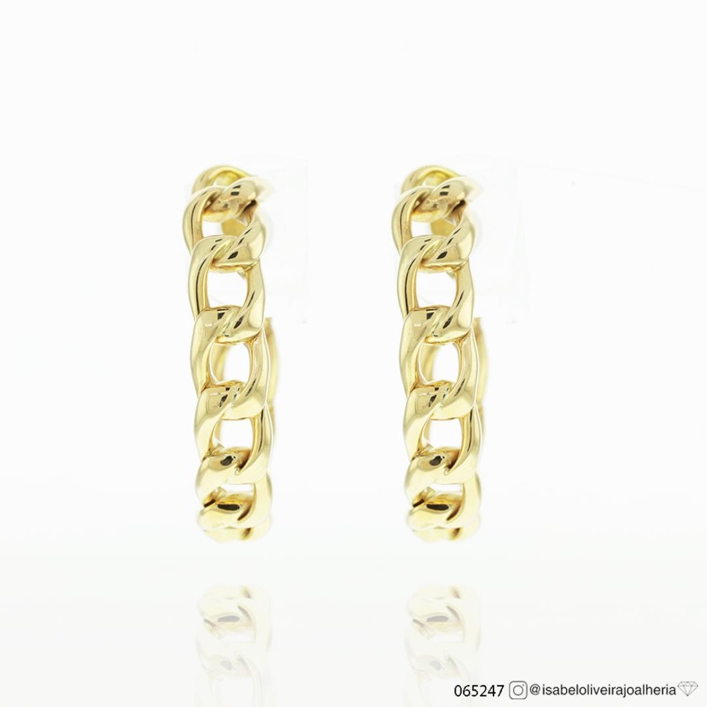 Argola  Elos Groumet 30MM 10,83G Ouro Amarelo 18K - Coleçao Argolas Daily