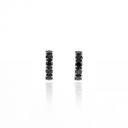 Argola 11 mm Diâmetro Fio Quadrado 1,50mm 1 Fileira com Meia Cravação 10 Brilhantes Black 0,78ct 1,89g Ouro Branco 18k - Coleção Argolas Fashion