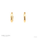 Argola 13mm Fio Meia Cana Ouro Amarelo 18k