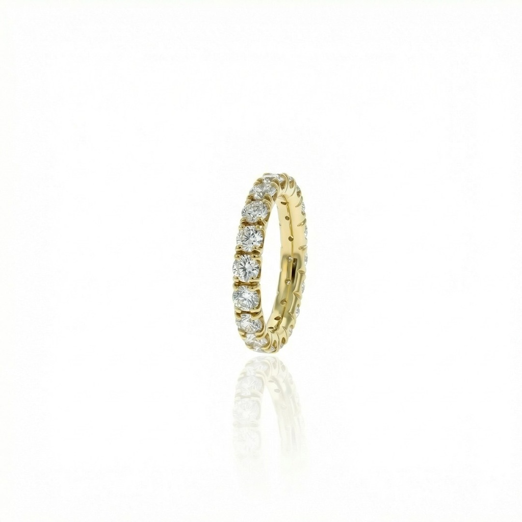 [069334] 15-Alianca Inteira 18 Brilhantes 2,87ct g VS1 4,83g Ouro Amarelo 18k - Coleção Soulmates
