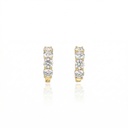 ARGOLA 15MM MEIO ARO CRAVADO 8 BRILHANTES 1,67CT H VS2 4,05G OURO AMARELO 18K - COLEÇAO ARGOLAS FASHION