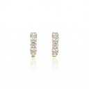 ARGOLA 15MM MEIO ARO CRAVADO 8 BRILHANTES 1,67CT H VS2 4,05G OURO AMARELO 18K - COLEÇAO ARGOLAS FASHION