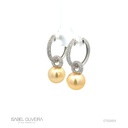 Argola 2 Pérolas 11mm 186 Brilhantes 0,92ct 8,22g Ouro Branco 18k - Coleção Over The Moon