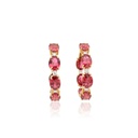 Argola 14 Rubelitas Ovais 15,98ct com Diamantes em Ouro Amarelo 18k