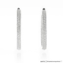 Argola 35mm Diâmetro Meia Cana 3 Fileiras Cravação Externa e Interna 332 Brilhantes 2,60ct 14,30g Ouro Branco 18k - Coleção Argolas Fashion