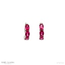 Argola 8 Rubelitas Ovais 6,33ct em Ouro Branco 18k