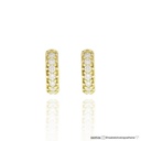 ARGOLA 8,20MM DIAMETRO MEIA CANA 1 FILEIRA 14 BRILHANTES 0,14CT 1,30G OURO AMARELO 18K - COLEÇAO ARGOLAS FASHION