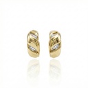 Argola Aberta Vazada 12 Brilhantes 0,08ct 6,59g Ouro Amarelo 18k - Coleção Laisa