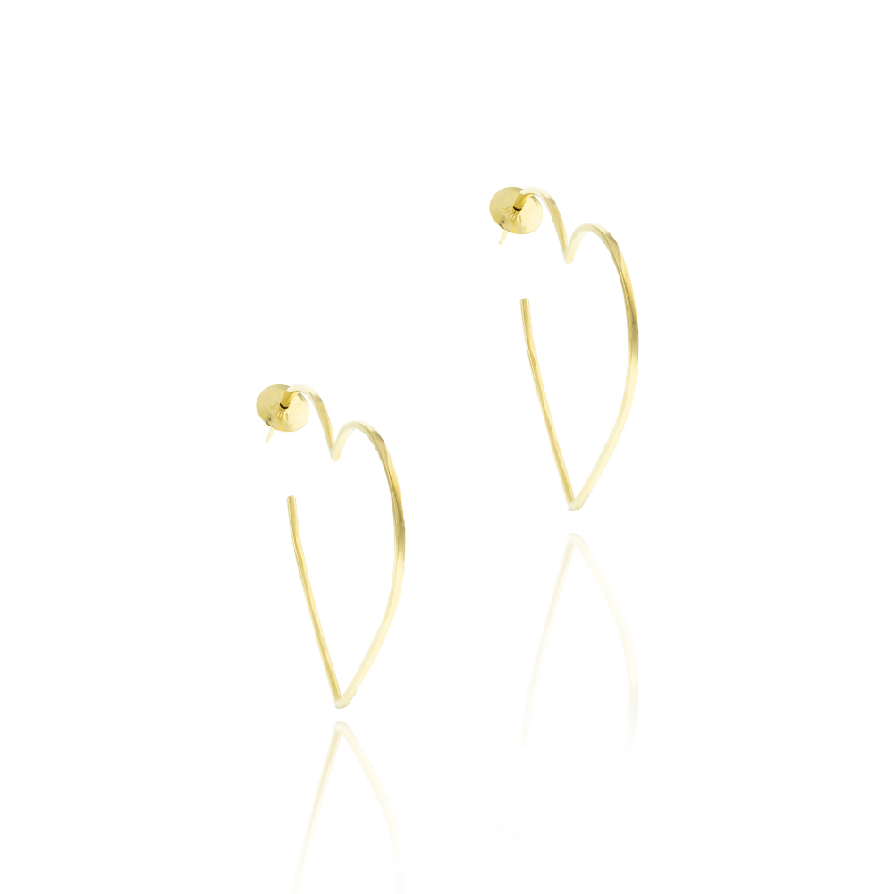 Argola Coração 42mm Ouro Amarelo 18k