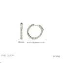 Argola Cravação Interna e Externa 34 Brilhantes 0,72ct 3,82g Ouro Branco 18k - Coleção Argolas Fashion