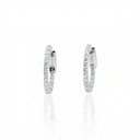 Argola Cravacao Interna e Externa 34 Brilhantes 0,72CT 3,82G Ouro Branco 18K - Coleçao Argolas Fashion