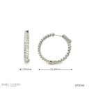 Argola Cravação Interna e Externa 50 Brilhantes 1,10ct 5,76g Ouro Branco 18k - Coleção Argolas Fashion