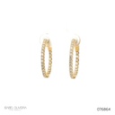Argola Cravação Interna e Externa 50 Brilhantes 1,14ct 6,27g Ouro Amarelo 18k - Coleção Argolas Fashion