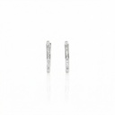Argola Diamantes Trapézio 0,14ct 1,35g Ouro Branco 18k - Coleção Argolas Fashion