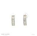 Argola Diamantes Trapézio 0,19ct 50 Brilhantes 0,45ct 3,04g Ouro Branco 18k - Coleção Argolas Fashion
