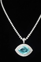 Pingente Olho Grego 1 Turmalina Paraíba 20,32ct com Diamantes em Ouro Branco 18k