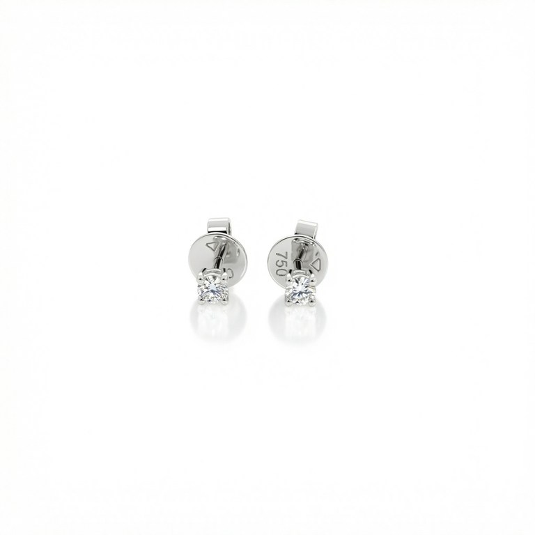 [069328] 15-Brinco Solitário 2 Brilhantes 0,34ct H SI1 1,34g Ouro Branco 18k - Coleção Only You