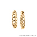 Argola Grande Elos Groumet 40mm Ouro Amarelo 18k