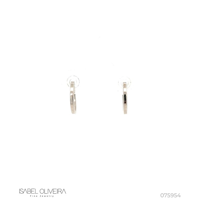 Argola Lisa 11,40mm 0,48g Ouro Branco 18k - Coleção Argolas Daily