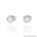 15-BRINCO Solitario Fio Redondo 2 Brilhantes 0,33CT G VS1 0,99G Ouro Branco 18K - Coleçao Only You