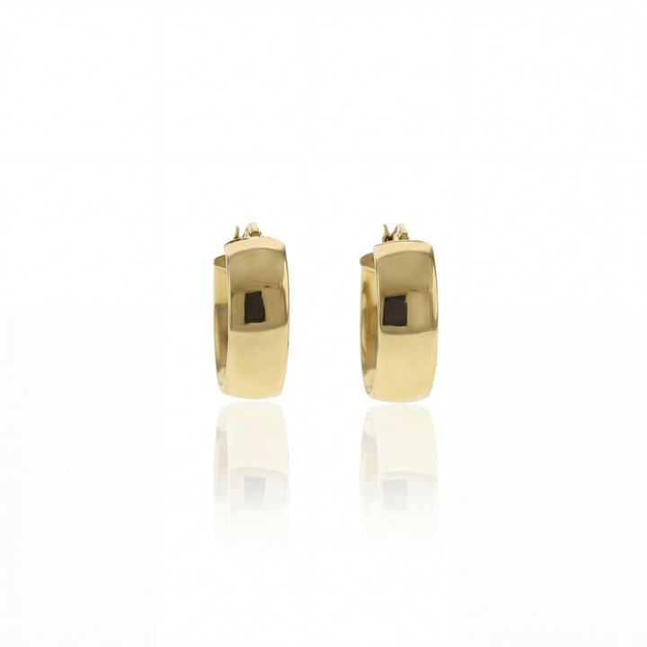 Argola Lisa 15,70mm Fio Meia Cana 6mm 2,75g Ouro Amarelo 18k - Coleção Argolas Daily