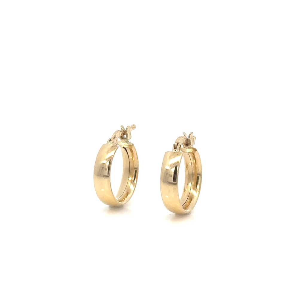 [072415] Argola Lisa 15mm Ouro Amarelo 18k