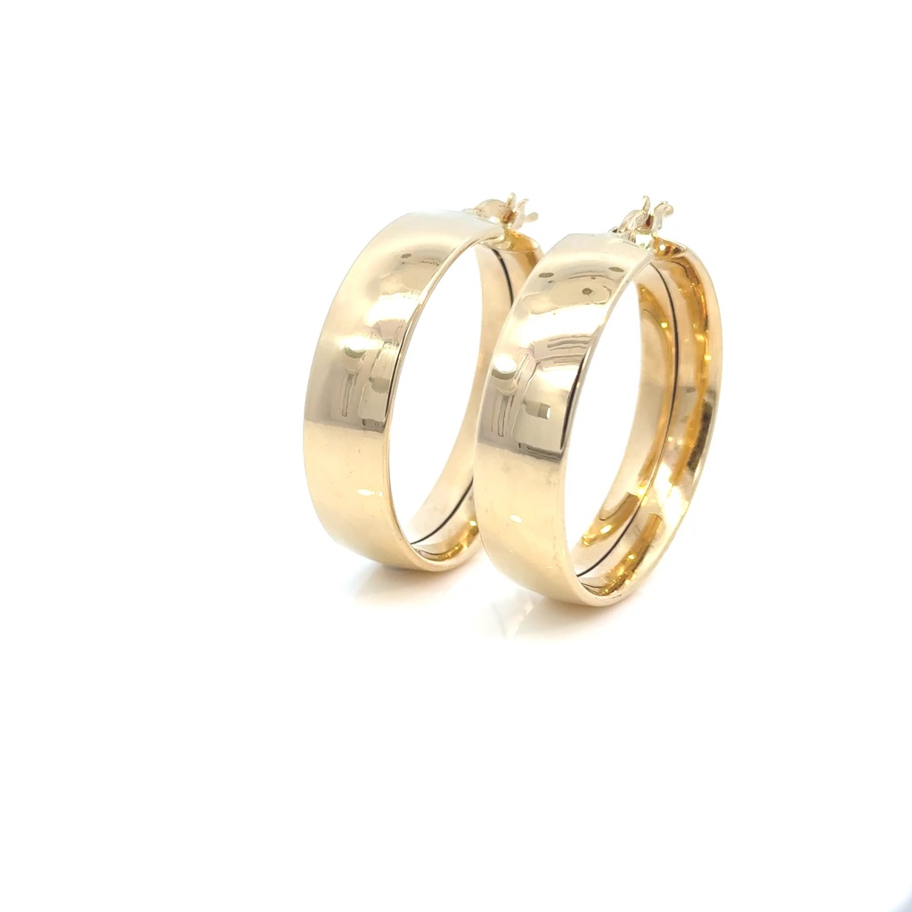 [072402] Argola Lisa 32mm Ouro Amarelo 18k