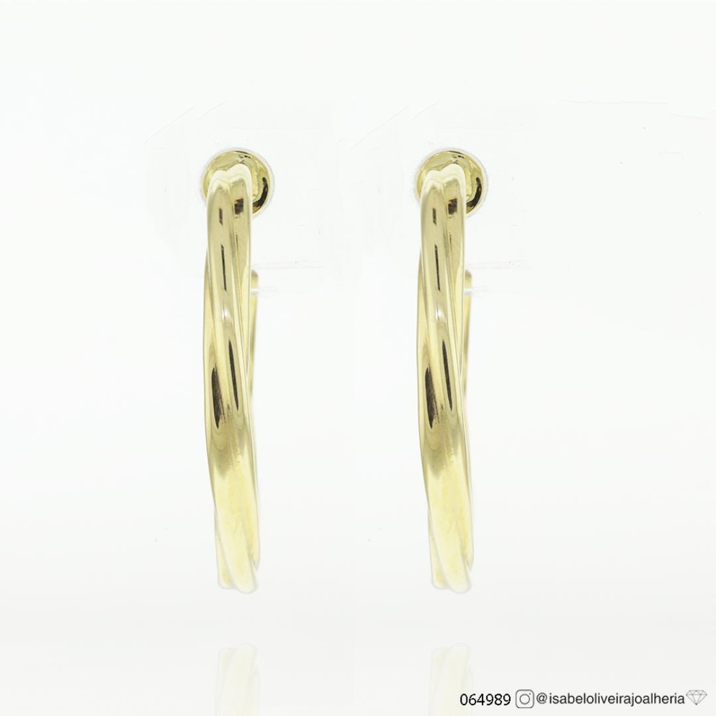 [064989] Argola Torcida 25,2mm Ouro Amarelo 18k