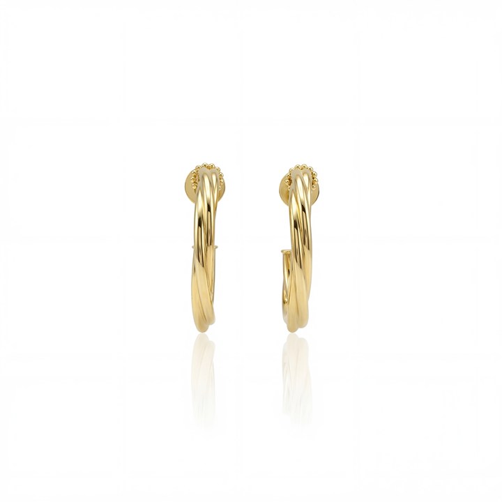 Argola Trançada 30mm Ouro Amarelo 18k
