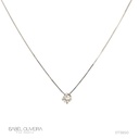 15-Colar Ponto de Luz Brilhante 0,15ct H VS2 45cm 1,54g Ouro Branco 18k - Coleção Only You