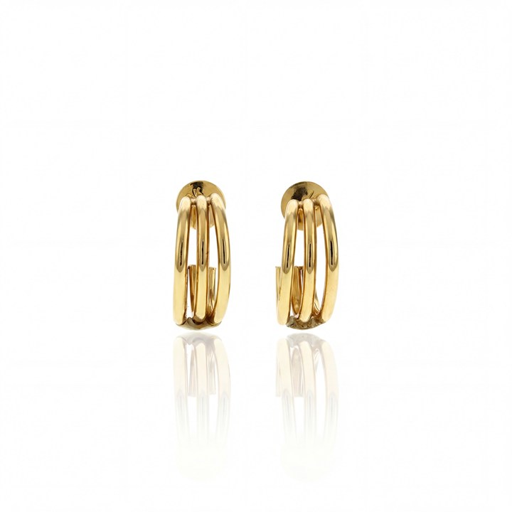 Argola Tripla 15mm 1,50mm 2,75g Ouro Amarelo 18k - Coleção Argolas Daily