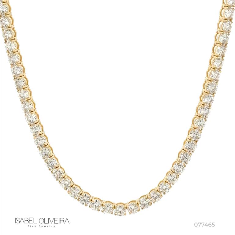 15-Colar Riviera com Bolinha 64 Brilhantes 10,32ct H VS2 40cm 19,45g Ouro Amarelo 18k - Coleção Rivieras