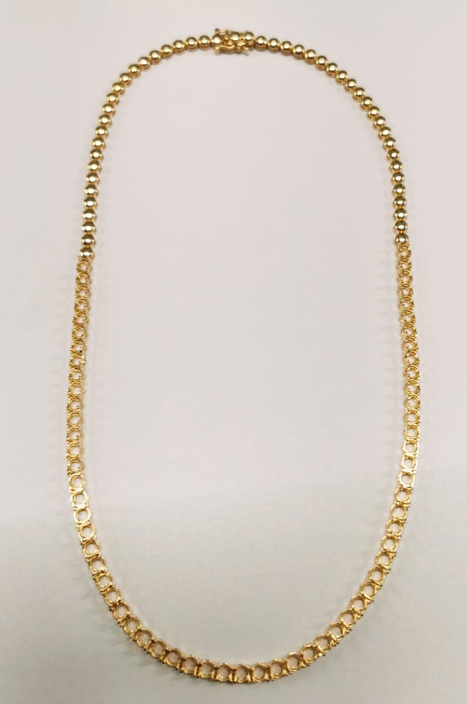 [077465] 15-Colar Riviera com Bolinha 64 Brilhantes 10,32ct H VS2 40cm 19,45g Ouro Amarelo 18k - Coleção Rivieras