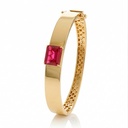 Bracelete 1 Rubelita Octogonal 5,53ct em Ouro Amarelo 18k