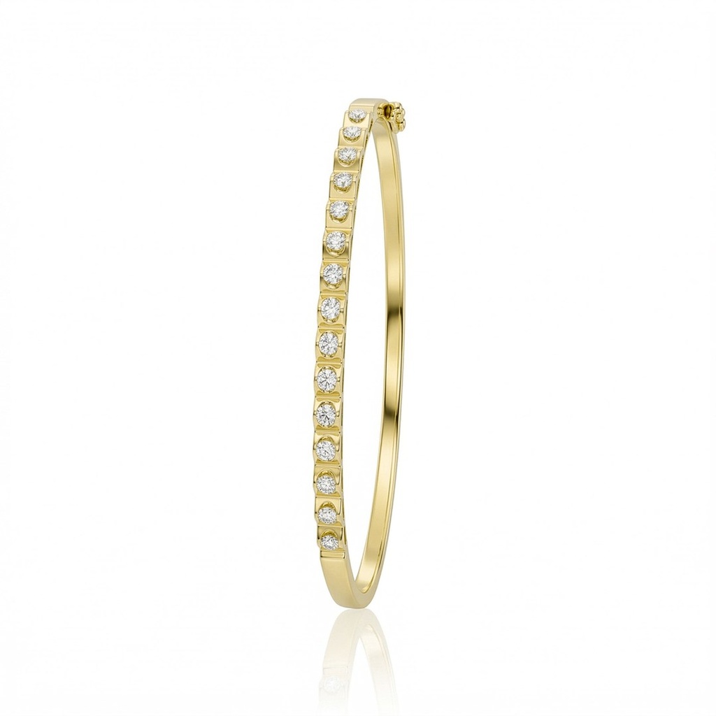 Bracelete 15 Brilhantes 0,52ct 6,05g 16cm Ouro Amarelo 18k - Coleção Laisa